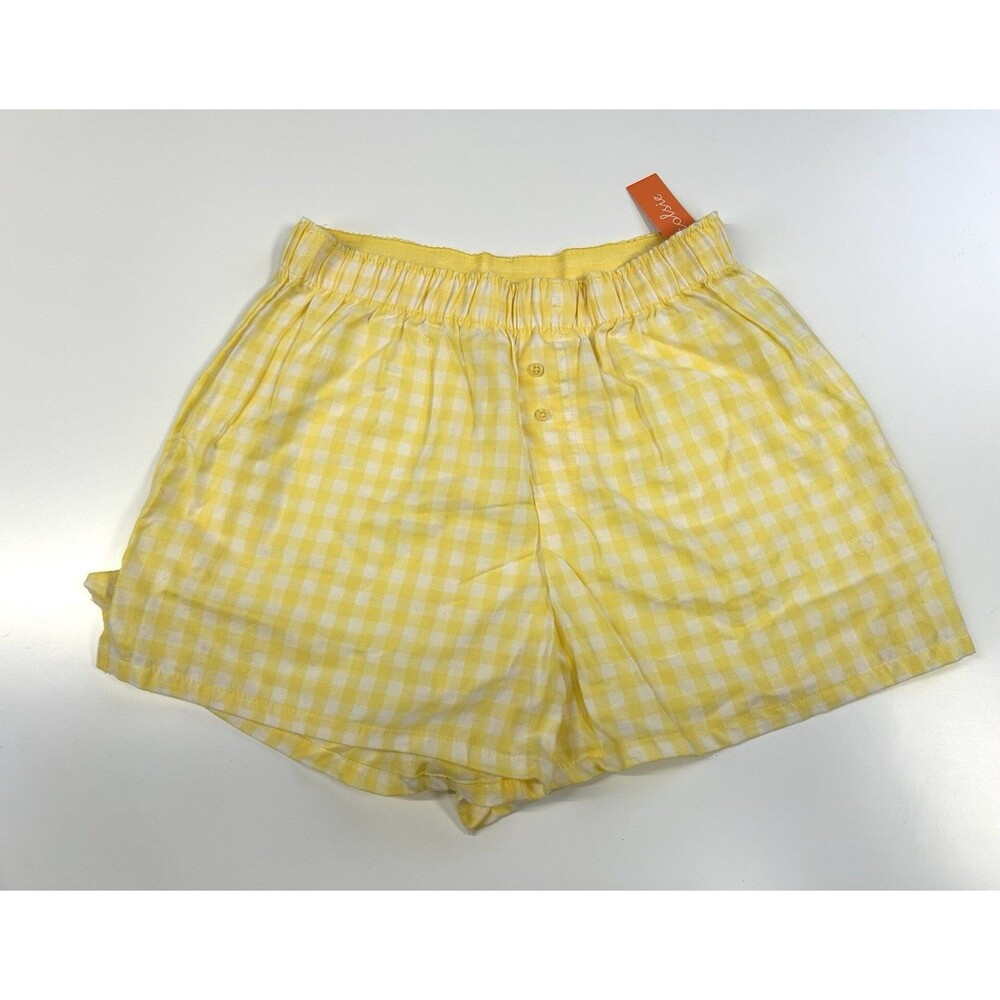 NWT Colsie Women's Size S Gingham Sleep Shorts Elastic Waist Decorative Buttons.
